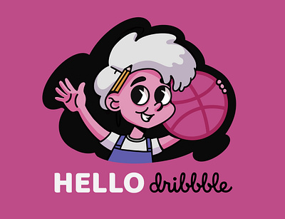 Hello dribbble branding cartoon character cartoon illustration characterdesign cute illustration design designer logo disney art hello dribble hellodribbble icon icon design illustration logo simple design ui ux vector