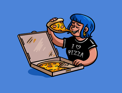 I love pizza branding cartoon character cartoon illustration comic art food food delivery food illustration illustration logo pizza pizza logo pizzeria