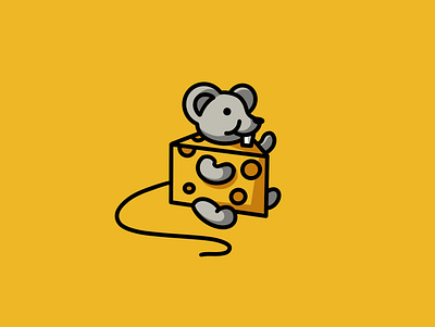 Mouse logo branding cartoon character character design cheese cheese logo cute logo icon logo logo designer logo mark logotype mouse mouse logo ui vector