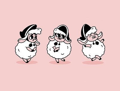 Sheep character design app cartoon character character animation character design cute animal cute art cute illustration design icon illustration lamb ram sheep swan vector