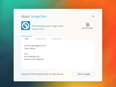 ImageGlass - About Dialog concept flat design imageglass psd
