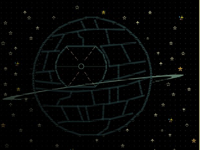 ASCII Death Star with a twist abstract art ascii art death star