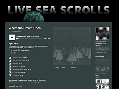 Live Sea Scrolls Bandcamp bandcamp graphic design layout web design