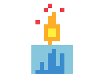 8-Bit Candle 8 bit candle graphic design