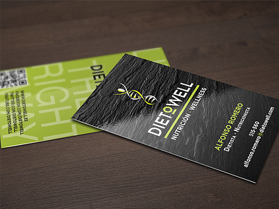 Dietowell branding business card design graphic design indesign photoshop