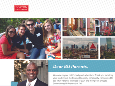 Boston University Orientation Mailer brochure mailer