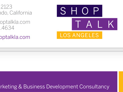 Shop Talk Los Angeles business card