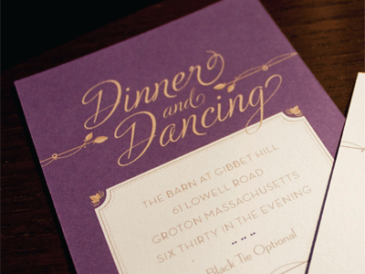 Dinner & Dancing -- Reception Card