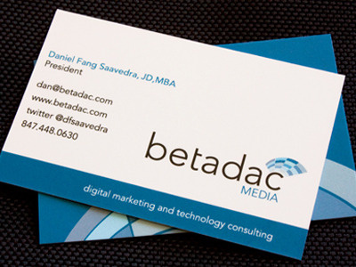 Betadac Media blue business card logo media