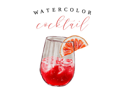 Watercolor cocktail illustratrion