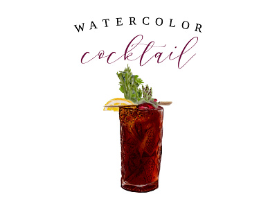 Watercolor cocktail illustration signature cocktail watercolor cocktail