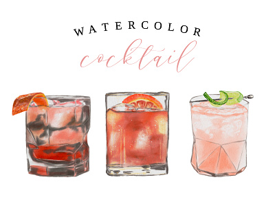 Watercolor signature cocktail illustration illustration art signature cocktail wedding stationery