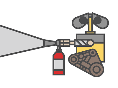 Wall-E 2 design flat design illustrator wall e walle