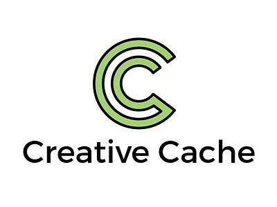 Creative Cache Logo cc creative creative cache design green logo logo design wordmark