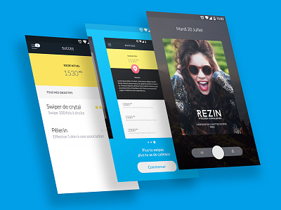 Swiper App advertising android app flat market mobile redesign swipe swiper tinder ui ux