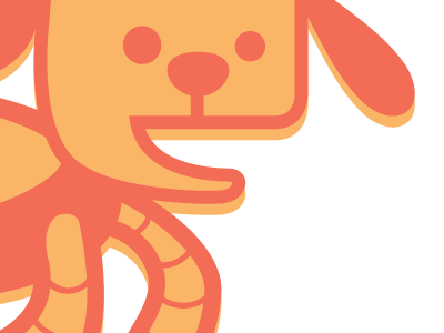 Robot dog dog logo orange salmon