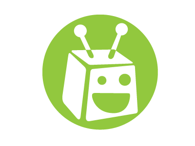 Robot Friend brand green logo robot