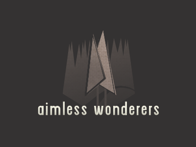 Aimless Wonderers brown forest logo trees