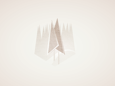 Wondering in White brown forest logo trees white