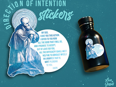"Direction of Intention" Prayer - Sticker catholic christian design francis de sales jesus oblates of st. francis de sales prayer salesian sticker