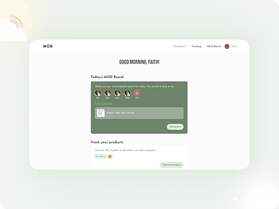 MUD Dashboard beauty beauty app dashboard routine skincare task ui
