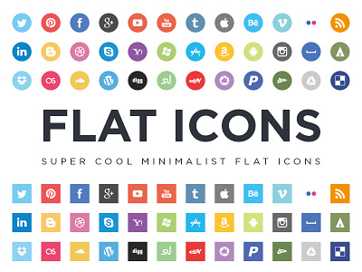 Flat Icons EPS flat flat icons icon icons minimal social social icons