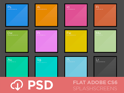 FLAT CS6 Splash Screens adobe flat free minimal minimalist mod psd