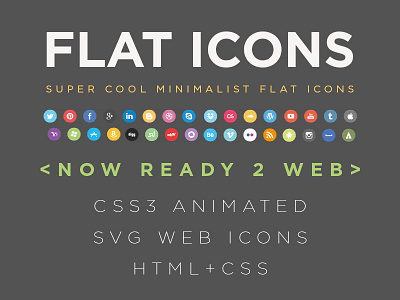 FLAT Social Icons CSS css download flat icons free html minimalist vector