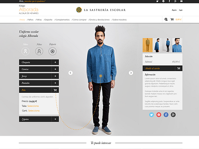 School Uniform online Store fashion interface psd retail shop store ui website