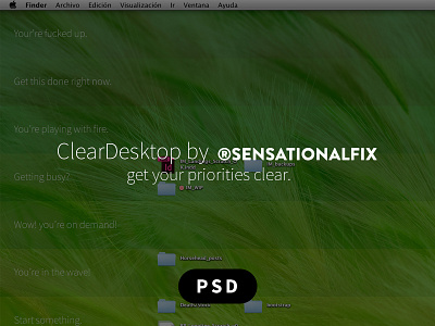 ClearDesktop clear desktop download free mockup productivity psd resource ui wallpaper