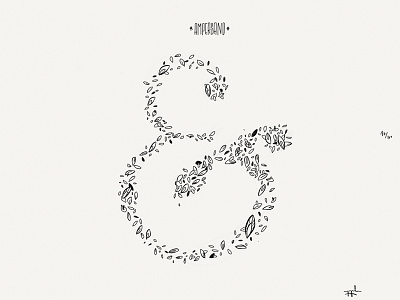 Paper Book: Ampersand illustration indie ink leaves lettering minimalist paper 53 typography