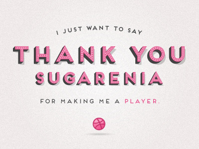 My first shot! dribbble first logo pink thanks typography