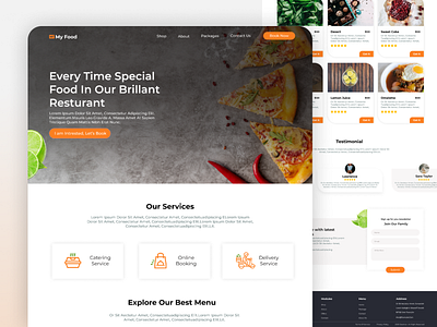 Restaurant website design branding design food ui food website landing page design restaurant app restaurant landing page design ui ui ux web ui