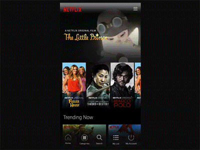 Netflix Mobile Detail Page Concept - P1 framer ios design principle prototype sketch