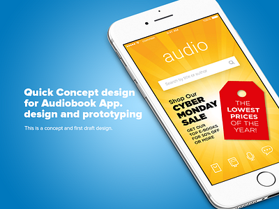 Concept Audio Book App design mobile protopie prototype sketch