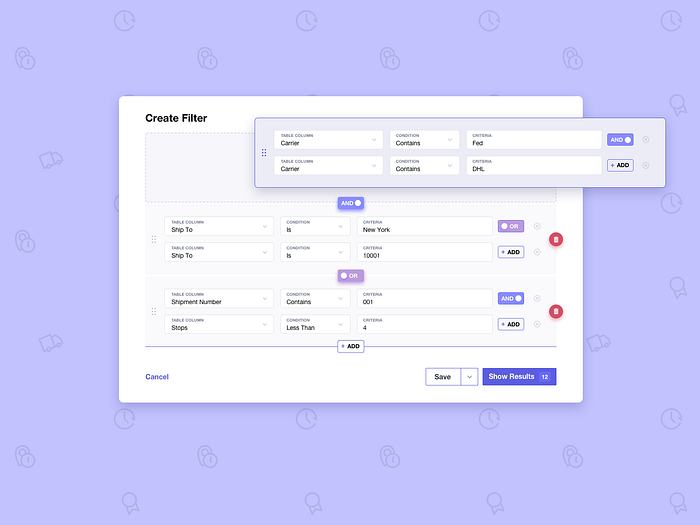 Condition Based Advanced Filters by Galyna Nesteriuk on Dribbble