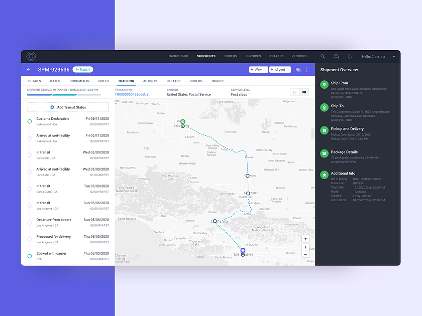 Shipment Transit Status by Galyna Nesteriuk on Dribbble