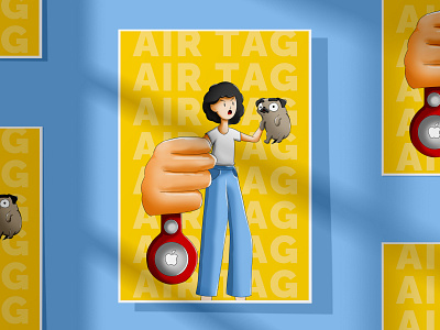 Digital painting poster for airtag