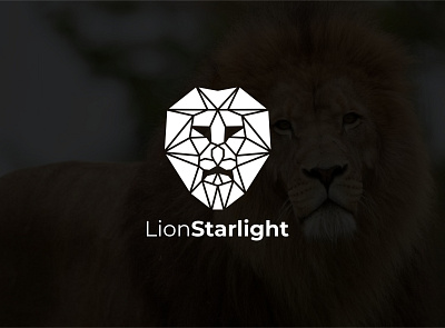 Lion Logo design with polygonal style design flat icon illustration logo minimal vector