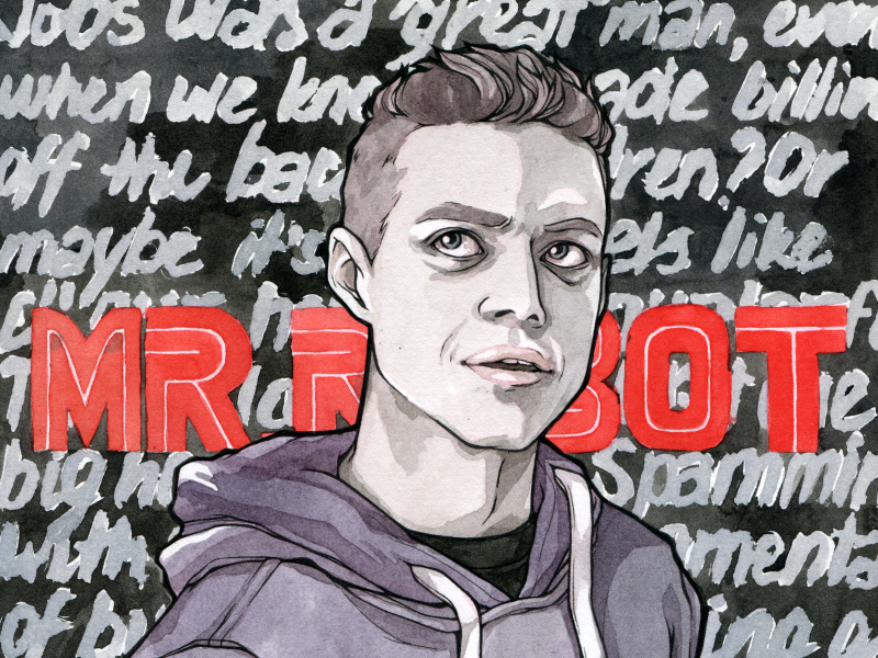 Mr. Robot watercolor illustration fanart mr robot