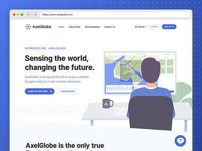 AxelGlobe - Landing Page branding design illustration logo