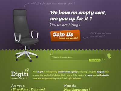Digiti - Job opening chair digiti frontend green jobs join purple work