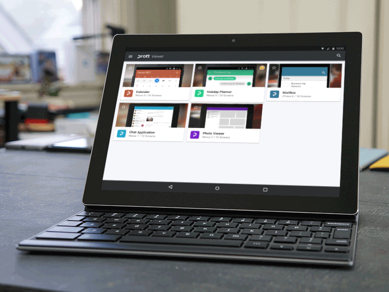 Prott Viewer js framer ux ui animation material design