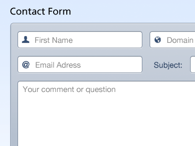 Contact form blue clean contact large pixelperfect