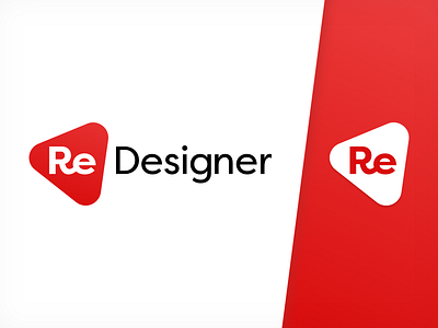 Redesigner - Logo + Logo mark design logo red white