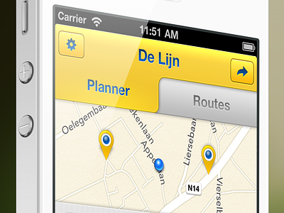 The redesign of the De Lijn iPhone app V2