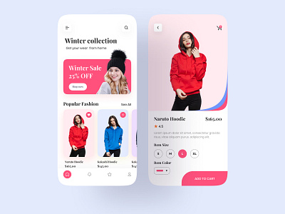 E commerce fashion app design app app design ecommercer app fashion mobile app mobile app design mobile ui online shop product shop ui ux winter