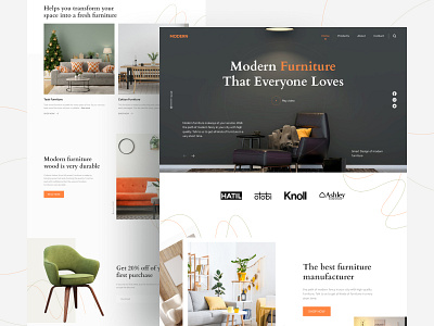 Modern Furniture Web clean farniture design farniture web furniture interior landing landing page minimal popular popular shot shop ui uiux ux web web deisgn website website deigsn