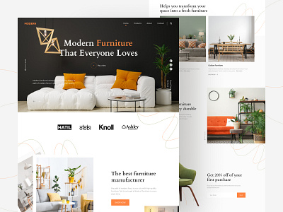 Modern Furniture Web architecture clean design furniture furniture shop furniture web interior landing landing page landingpage design minimal popular shot shop ui uiux ux web web design website