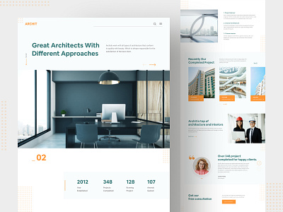 Architecture Landing Page architecture architecture design clean clean ui home interior interior design landing landing page minimal modern popular popular shot studio ui uiux web web design